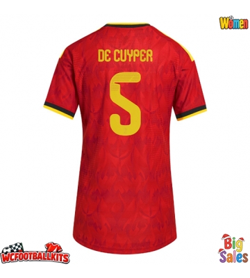 Belgium Maxim De Cuyper #5 Replica Home Stadium Shirt for Women World Cup 2026 Short Sleeve